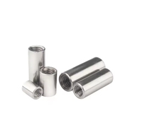 304 Stainless Steel Rose Joint Adapter Nuts Threaded Sleeve Rod bar Stud Round Coupling Connector M10 JIS Plain Finish