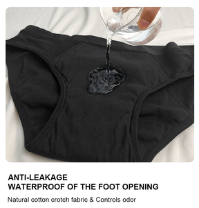 Culottes menstruelles respirantes en coton pour femmes, taille basse, lavables, flux abondant, 4 couches, <span class=keywords><strong>anti</strong></span>-fuites, pour femmes et filles - Product Image 3