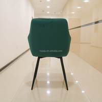 Chaise avec accoudoirs en métal doré et velours pivotant vert rembourré de style moderne chaise de salle à manger d'appoint pour salon et hôtel