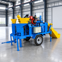 Machine à fabriquer des briques en argile RPT2-20M, semi-automatique, pour blocs emboîtables, cycle de 20-25 secondes, diesel