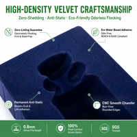 Plateau insert en velours floqué PET PS thermoformé sur mesure pour emballage de coffrets cadeaux de vins et spiritueux OEM