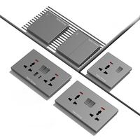 Prise murale tactile compatible Royaume-Uni, double interrupteur 2 voies, 10A, en PC durable, IP27, design moderne, application EWeLink