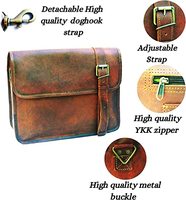 Sac à bandoulière pour ordinateur portable en cuir vintage fait main, avec deux sangles réglables, chaînes, résistant à l'eau, RFID
