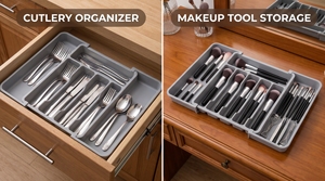 Large Utensil <b>Drawer</b> <b>Organizer</b> Expandable Silverware <b>Organizer</b> for <b>Kitchen</b> <b>Drawer</b> Adjustable Cooking - Product Image 5