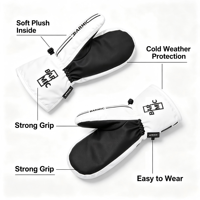 Mitaines de ski pour enfants en stock d'usine, épaisses, imperméables, chaudes, à motif de dessin animé, gants de neige pour enfants, équipement de ski d'hiver pour l'extérieur