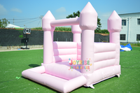 Château gonflable rose en PVC de petite taille pour mariage et fête, à vendre