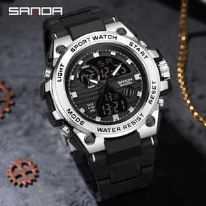 Relojes Deportivos SANDA para Hombre, Reloj de Pulsera LED Resistente al Agua para Exteriores, Cronómetro, Nuevo Reloj de Moda <span class=keywords><strong>2023</strong></span> 9011 - Product Image 6