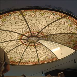 Dôme intérieur en verre Tiffany de style européen personnalisé avec cadre en fer pour la décoration d'éclairage domestique, hôtelier, commercial et de restaurant - Product Image 2