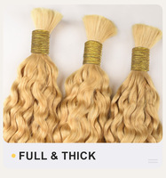 Extensions de cheveux humains en vrac à ondulations naturelles, effet mouillé, à tresser avec ruban adhésif, sans trame, ondulations profondes, toutes couleurs, sans pointes, lot en gros
