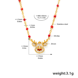 Noel Charm kolye kolye 18K altın kaplama paslanmaz çelik kadın tatil hediye - Product Image 6