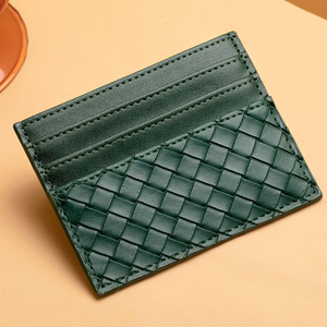 กระเป๋าใส่บัตรหนัง PU แบบทอเคสนามบัตรสำหรับผู้หญิงที่ใส่บัตรแบบบางเฉียบ - Product Image 5