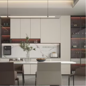 Pintu Lemari Interior WPC/<span class=keywords><strong>PVC</strong></span> Melinco dengan Pencocokan Warna Kustom, Pelapis Dinding, Furnitur Rumah Mewah Modern, Finishing Villa - Product Image 6