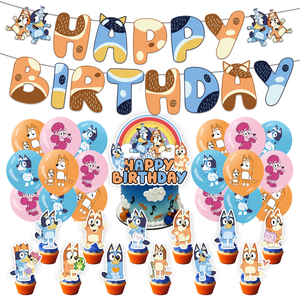 Décorations de fête d'<span class=keywords><strong>anniversaire</strong></span> chien bleu de dessin animé, toppers de cupcakes mignons en forme de chien et fournitures de ballons d'Halloween pour enfants - Product Image 6
