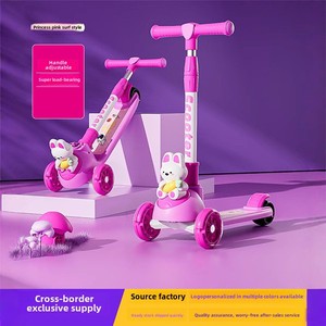 Scooter pliant pour enfants fourni par le fabricant détachable clignotant à une touche de contrôle capteur de couleur de dessin animé en plastique trois - Product Image 5