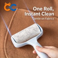 Rouleau anti-poils réutilisable pour animaux de compagnie, rechargeable, avec papier adhésif, nettoyeur portable en PP pour vêtements, canapés et tapis