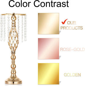 IN OFFERTA <span class=keywords><strong>Centrotavola</strong></span> per Matrimoni Decorazioni per Tavolo <span class=keywords><strong>Vaso</strong></span> Oro per <span class=keywords><strong>Centrotavola</strong></span> <span class=keywords><strong>con</strong></span> Cristalli Lampadario per Eventi Compleanni Arredamento Casa - Product Image 3