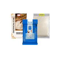 Pochette sous vide en plastique et nylon avec impression de logo personnalisé emballage de grain de haricot sac de riz de 1Kg 5Kg avec poignée
