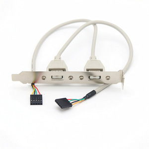 Cable de datos USB 2,0 de doble puerto, Cable de datos de 5 pines para placa base a USB, para caja de ordenador, expansión del Panel trasero PCI - Product Image 1