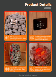 OEM ODM, Poêle de sauna à vapeur sèche 5KW 6KW 7.5KW 9KW avec panneau de commande numérique externe, <span class=keywords><strong>Four</strong></span> de sauna électrique tendance, Chauffe-sauna - Product Image 6