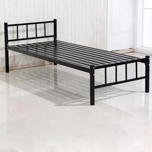 <span class=keywords><strong>Lit</strong></span> simple bon marché <span class=keywords><strong>Lit</strong></span> simple portable en acier Lits en fer forgé bon marché - Product Image 3