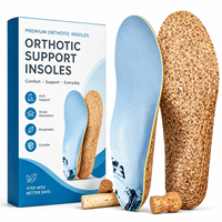 Semelles orthopédiques de soutien de la voûte plantaire, inserts de chaussures en mousse à mémoire de forme et liège pour fasciite plantaire, soulagement des douleurs au talon et aux pieds pour hommes et femmes