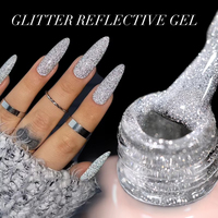 Vernis à ongles gel magnétique réfléchissant argenté 8 ml, vernis à ongles gel semi-permanent, vernis à ongles gel UV à retirer par trempage
