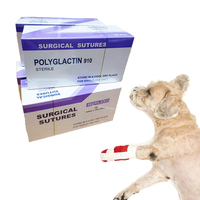 Sutures chirurgicales résorbables PGA910/PDO personnalisables en gros, 75 cm, 90 cm, 40 mm, 3/0, avec aiguilles coupantes