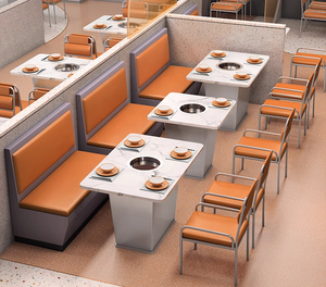 Mobiliario Comercial para Restaurantes: Parrilla Coreana BBQ, Mesa y Silla para Cafetería, Cabina de Café, Barra Metálica para Exteriores y Hogar - Product Image 2