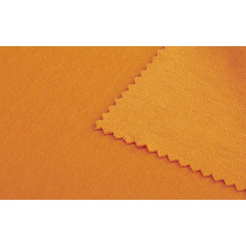 Orange Color 6.5oz Modacrylic Cotton 60/40 FR Treated Knit Inherent Flame Retardant Antistatic Interlock Fabric