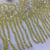 Nouveau fait à la main dentelle paillettes perlées frange coupe gland fleur frange fait à la main matériel gland dentelle