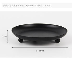 नई सरल और स्टाइलिश धातु थोक मैट मोम उपकरण काले ट्रे दौर मोमबत्ती प्लेट - Product Image 5