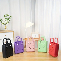 OEM Large Medium Small & Mini EVA Handtasche Wasserdichte, strap azier fähige Gummi-Silikon-Strand tasche mit Pearl Decoration Factory Direct