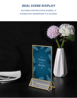 5*7 4*6 Double Face Or Portable Acrylique Signe Titulaire A5 A6 Menu et Numéro De Table De Mariage Présentoir pour Photos Signalisation