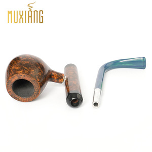 Muxiang Knight Briar Pipe 3mm Bowl Stone Base Custom Design Smoking Pipe - Product Image 2