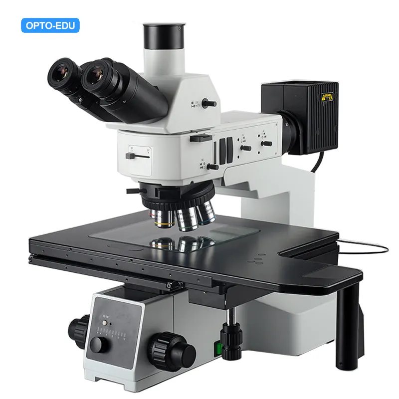 OPTO-EDU A13.0911 Microscópio Metalográfico Trinocular Semi-APO