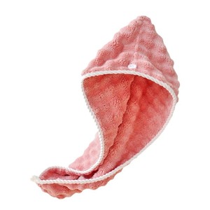 Serviette de séchage capillaire en polaire corail 25x65 cm, séchage rapide, couleur unie, pour usage domestique, avec bandeau intégré - Product Image 4