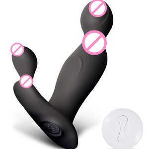Massaggiatore Prostatico Vibrante in Silicone Impermeabile ed Ecologico con Controllo Wireless per Uomini, Plug Anale per Espansione, Giocattolo Sessuale per Adulti - Product Image 1