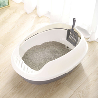Litière pour chat Petstar Easy Cleaning, amovible, légère, en plastique, boîte de toilette pour animaux de compagnie