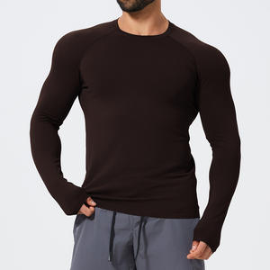 T-shirt d'entraînement à séchage rapide pour hommes-Chemise d'entraînement à manches longues pour haltérophilie et cardio Playera Deportiva <span class=keywords><strong>Manga</strong></span> Larga - Product Image 3