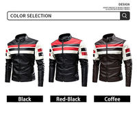 Veste en cuir pour homme, nouvelle veste en PU, vêtements de moto, veste d'hiver rembourrée pour homme