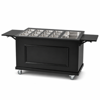 Comptoir mobile commercial pour bar à salades, station de service pour garnitures alimentaires, table de préparation portable pour crèmes glacées et condiments, équipement de magasin