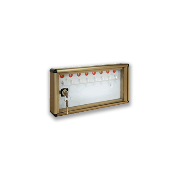 ALUBOX BC 8 Noticeboard with Cast Iron Keys for Displaying 8 Keys Made of Cork and Fabric Material for Message Board Use