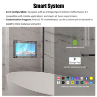 Espejo de Pared Empotrado de Lujo de 22 Pulgadas con Pantalla Táctil para TV, Android, WIFI, Bluetooth, Altavoz Integrado, Espejo Inteligente para Ducha de Hotel