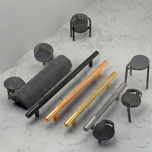 Poignées de meuble cylindriques contemporaines simples 23 mm pour armoire, tiroir de cuisine, poussoir de placard en zinc - Product Image 6