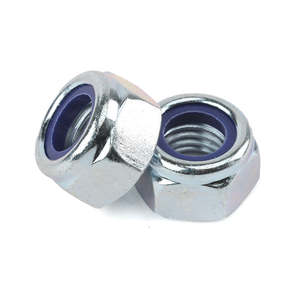 Гайка самоконтрящаяся (нейлоновая) <span class=keywords><strong>DIN</strong></span> 985 из высокоуглеродистой стали, класс прочности 10, с сине-белым цинковым покрытием - Product Image 2