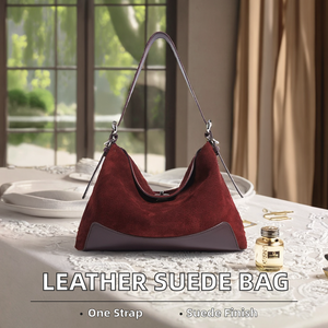 Bolso de Hombro Estructurado de Piel Genuina y Ante con Asa Superior para Mujer, Tipo Satchel con Solapa, Gran Capacidad, Portátil y de Lujo - Product Image 2