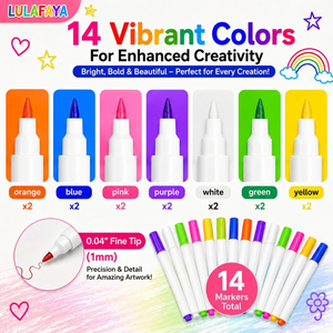 Ensemble de peinture acrylique bon marché, adapté aux cadeaux scolaires, avec pinceaux et marqueurs permanents - Product Image 2
