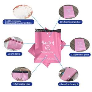 Bolsa de Embalaje de Polipropileno Autoadhesiva Resistente, Bolsa de Envío de Polipropileno Impermeable y Duradera con Logotipo de Hello Rojo - Product Image 4