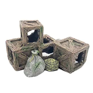 2023 <span class=keywords><strong>New</strong></span> Aquarien Dekoration Ornamente Simulation Harz Handwerk faulen Weinfass Fisch versteckt Höhle - Product Image 5