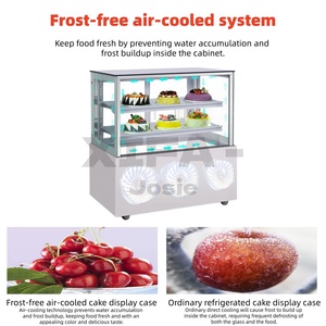 Vitrina Refrigerada para Panadería, con Vidrio Curvo, Fácil <span class=keywords><strong>de</strong></span> Montar, Instalación Rápida, Gabinete <span class=keywords><strong>de</strong></span> Acero Inoxidable, Gran Venta - Product Image 3